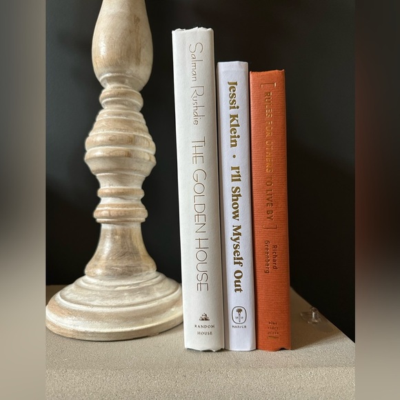 Other - Decorative Book Set | Orange and Tan Book Set | Set‎ of 3